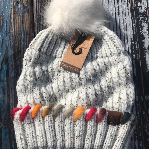 C.C Accessories - Fluffy Thick Lined Beanie with Pom Pom